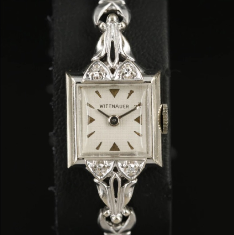 Vintage Preloved Solid 14K Wittnauer Diamond Wristwatch